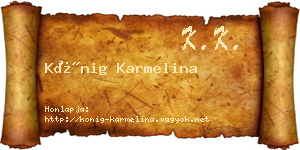 Kőnig Karmelina névjegykártya